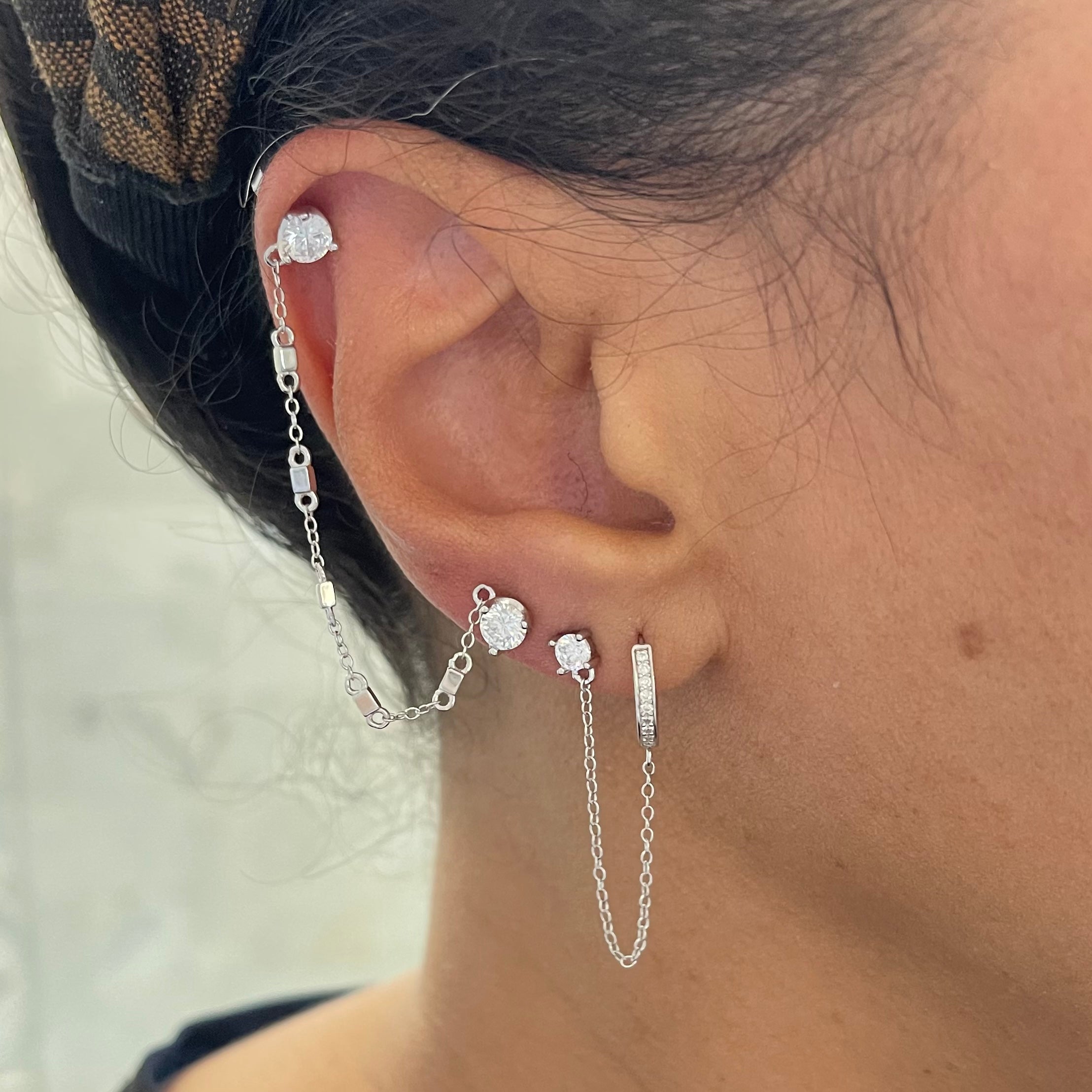 Stud and chain earring Clearance