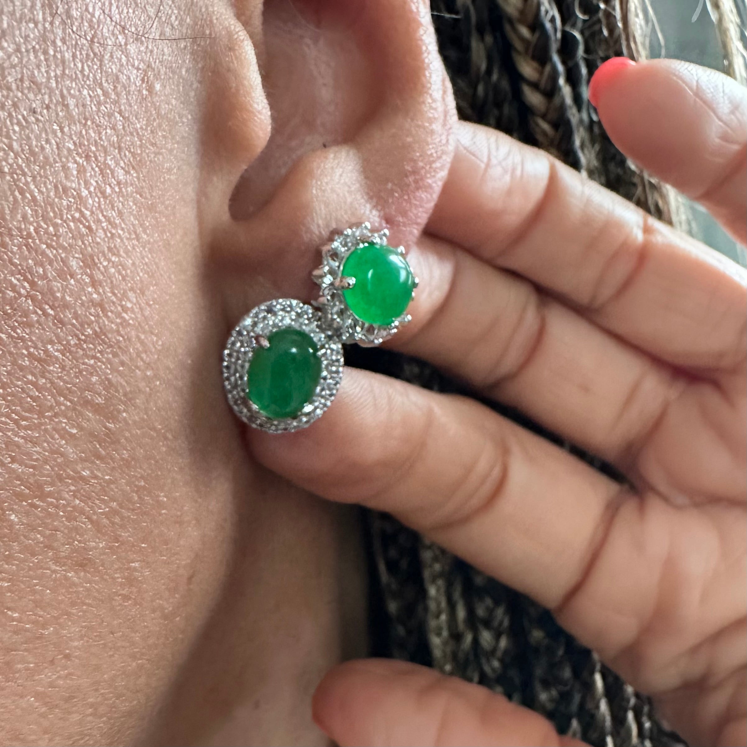 Jade Stud Earrings (includes 2 pairs)