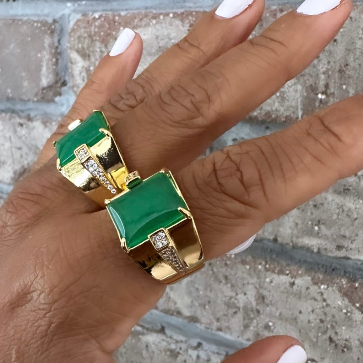 Chunky Jade Grad Ring