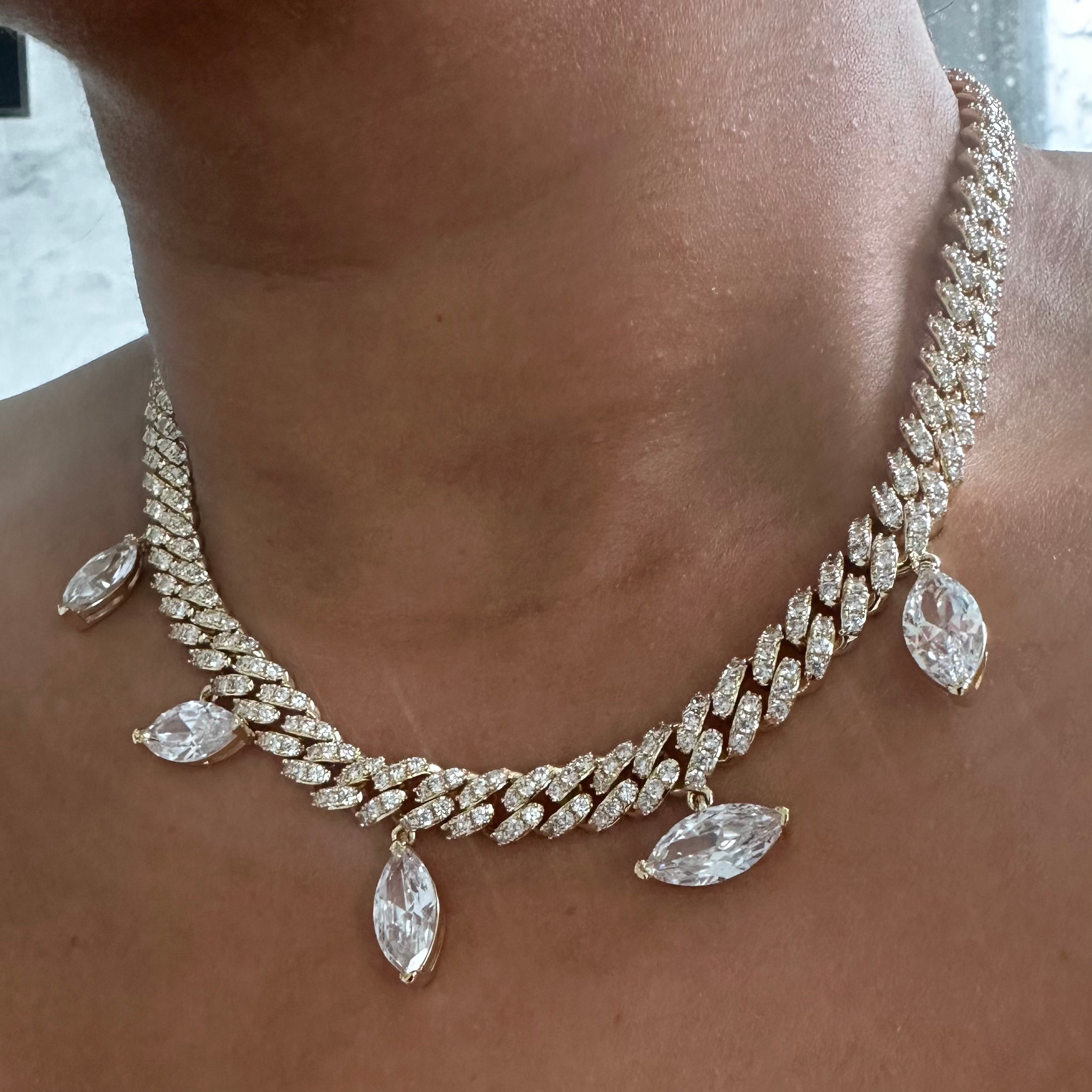 Diamond Charm Cuban Necklace