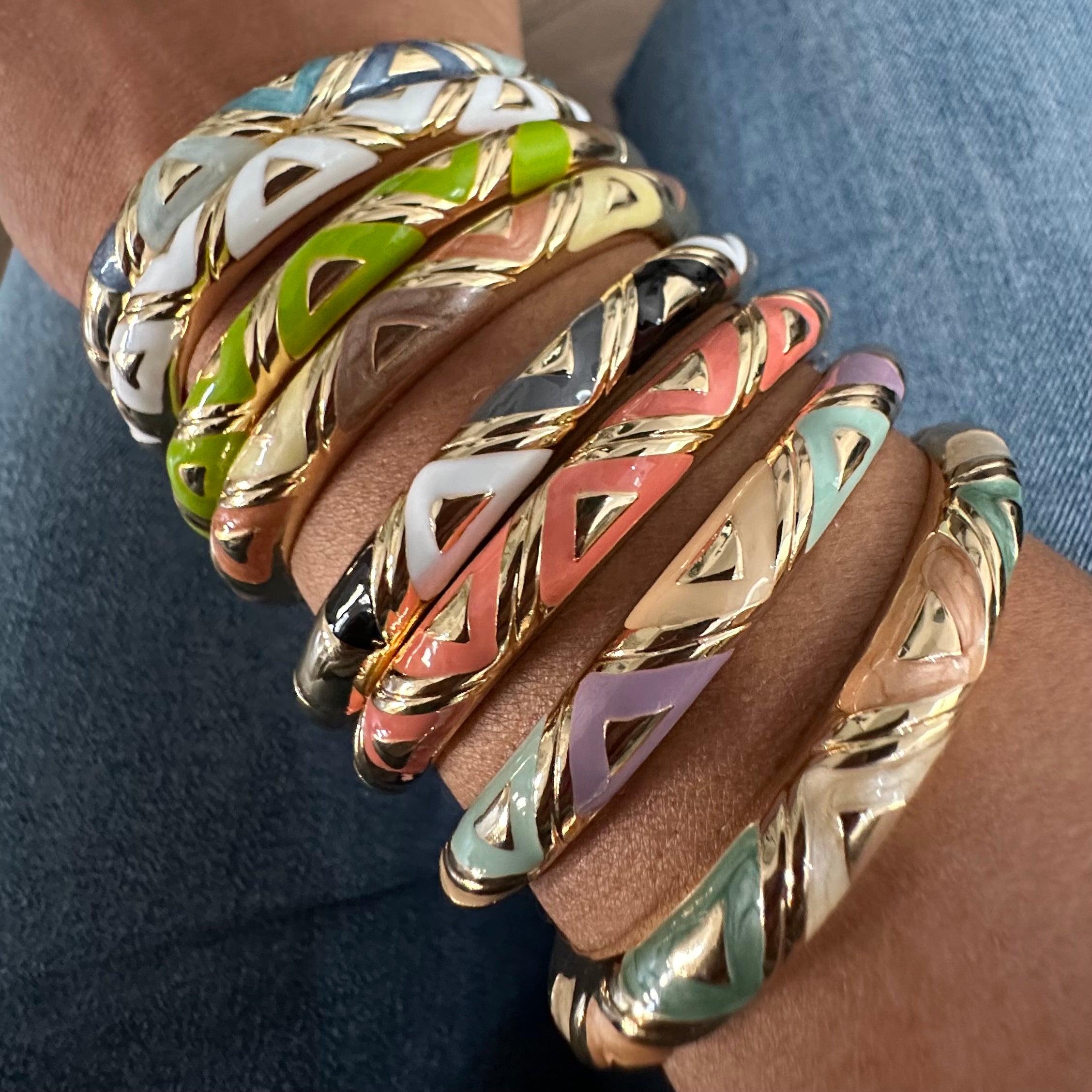 Echo Enamel Bangles