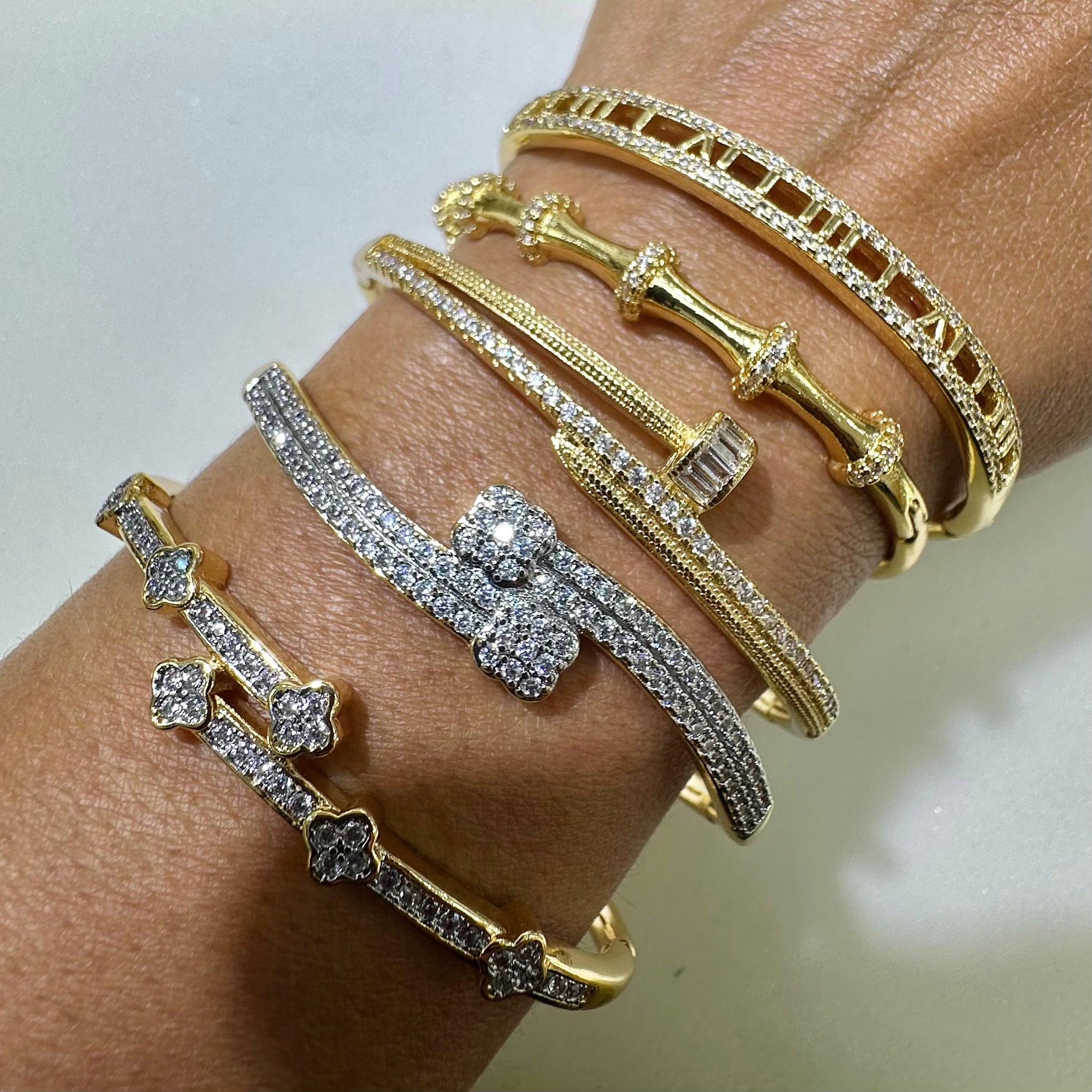 Cameo Baguette Bangles