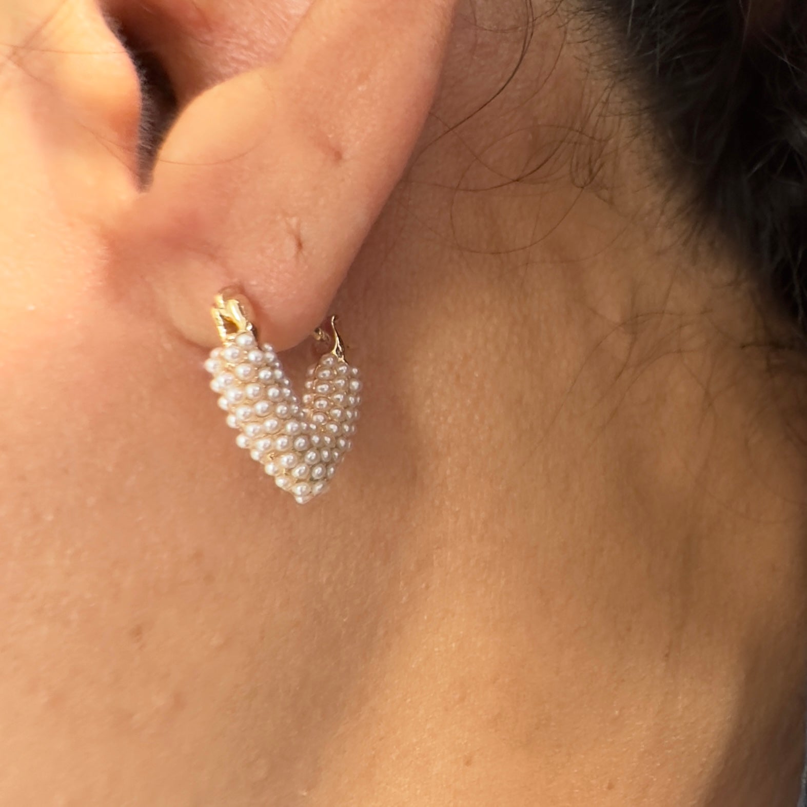 Pearl Huggie Earrings