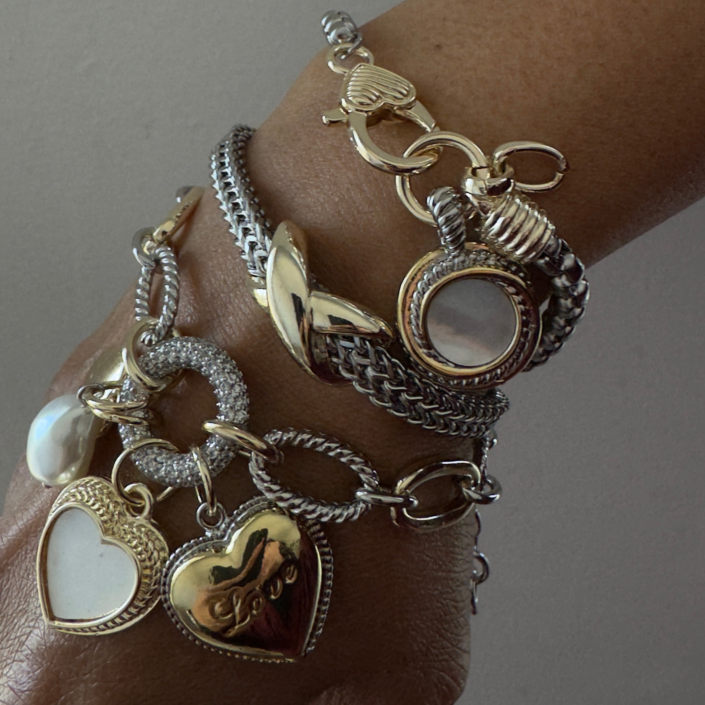 Mother of Pearl Heart Charms