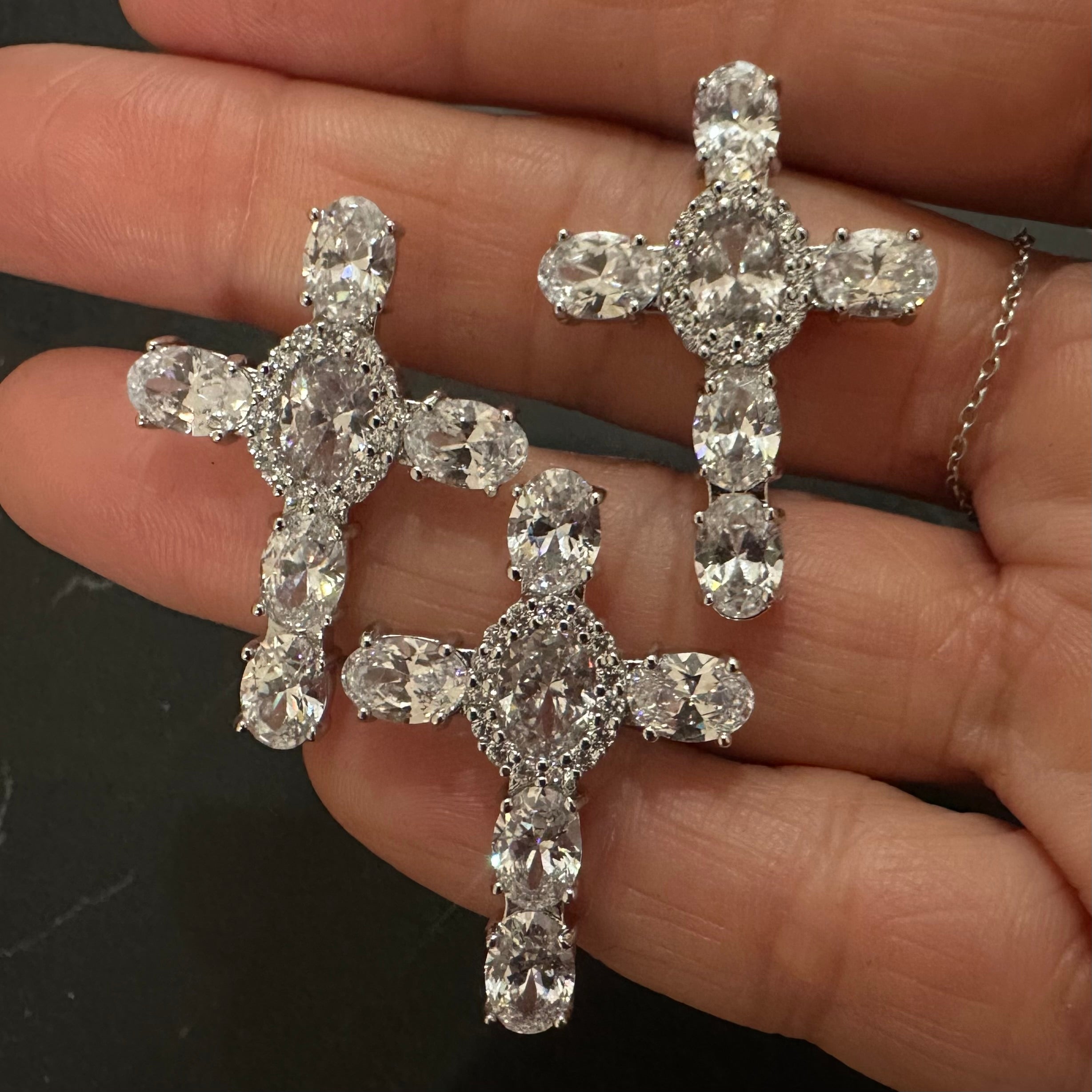 Center Oval Cross Pendant