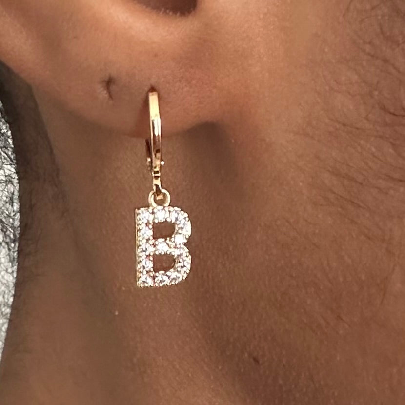 Initial Huggie Earrings