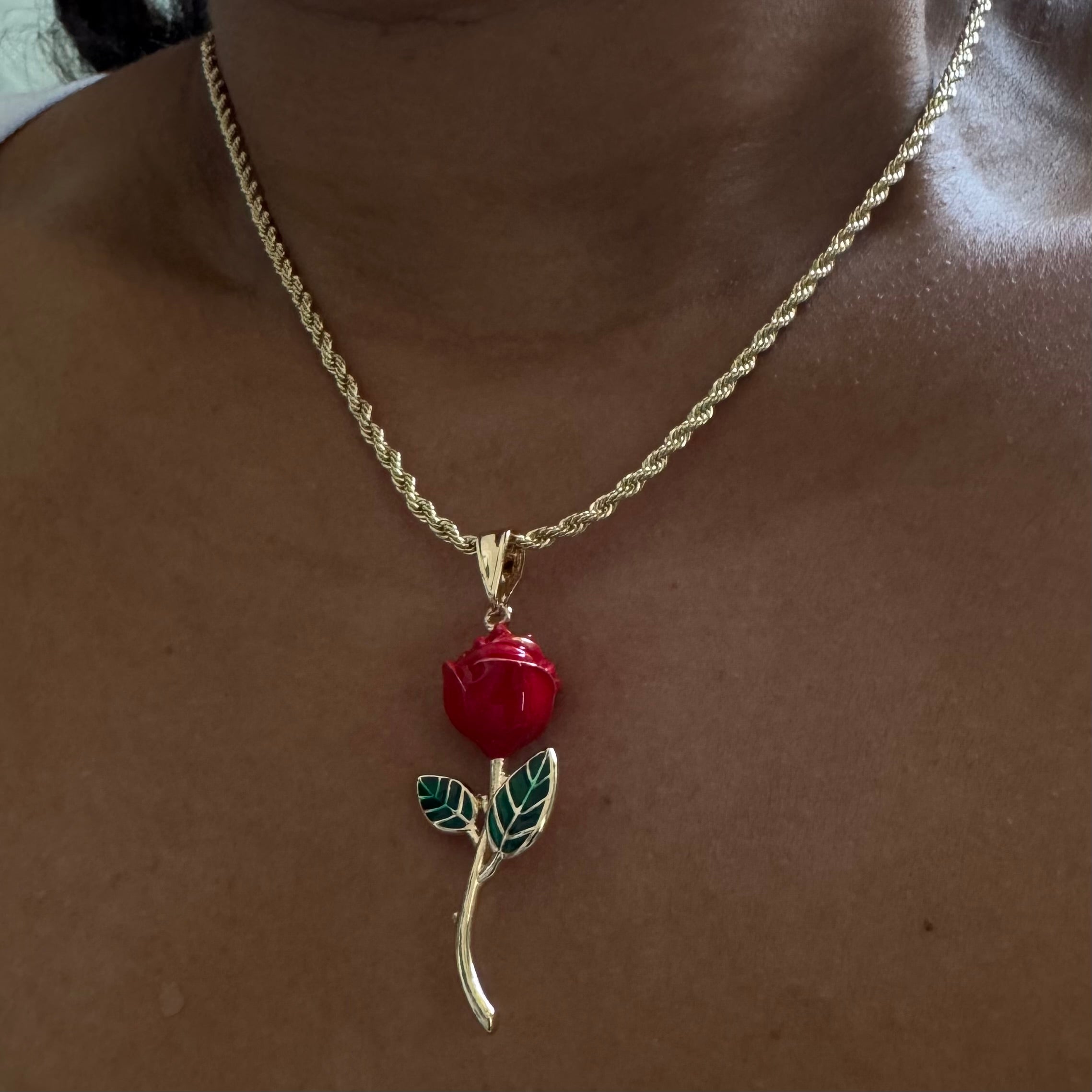 Rose Bloom Pendant Necklace