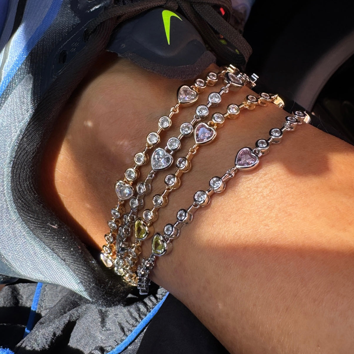 Heart Round Tennis Anklet