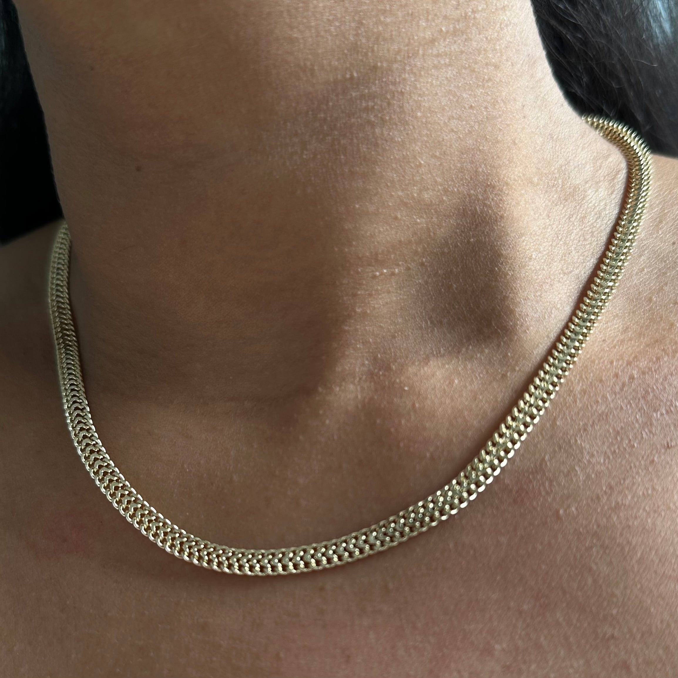 Dainty Woven Flat Chain