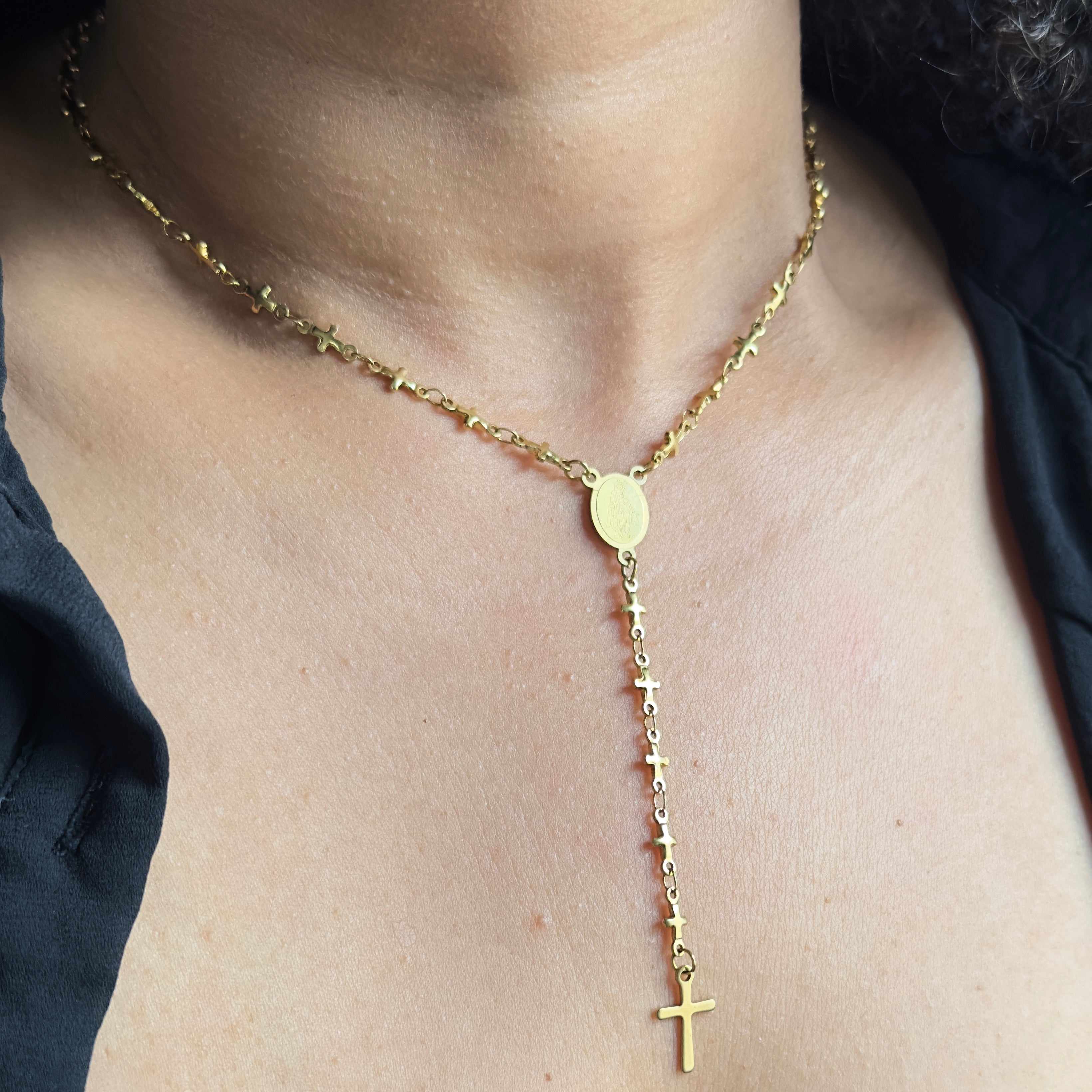 Celestial Rosary Cross Drop
