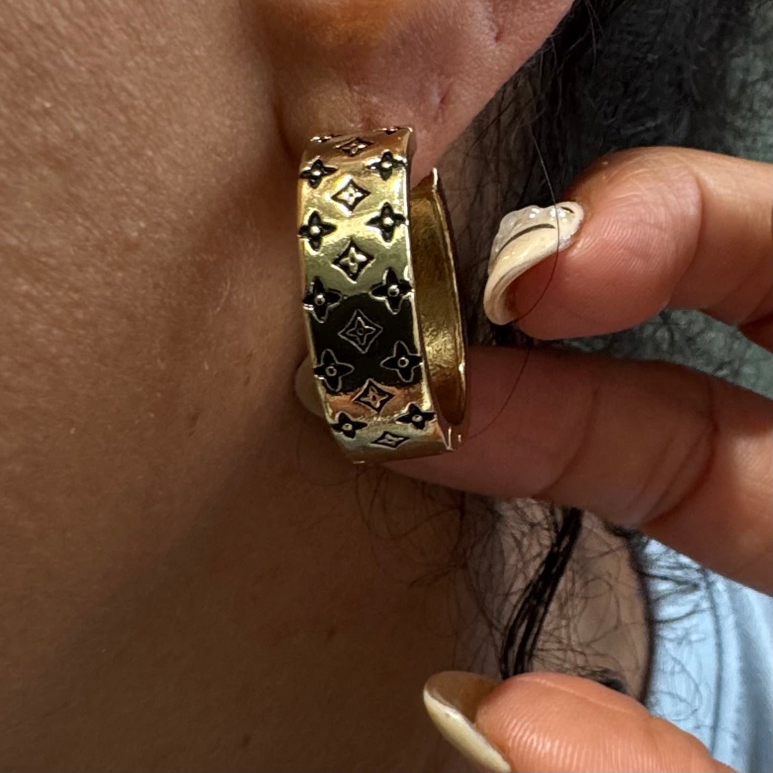 Chunky Monogram Hoops