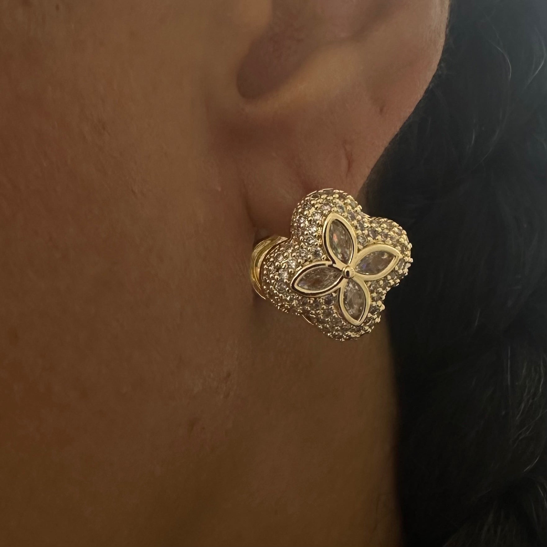 Fleur Huggie Earrings