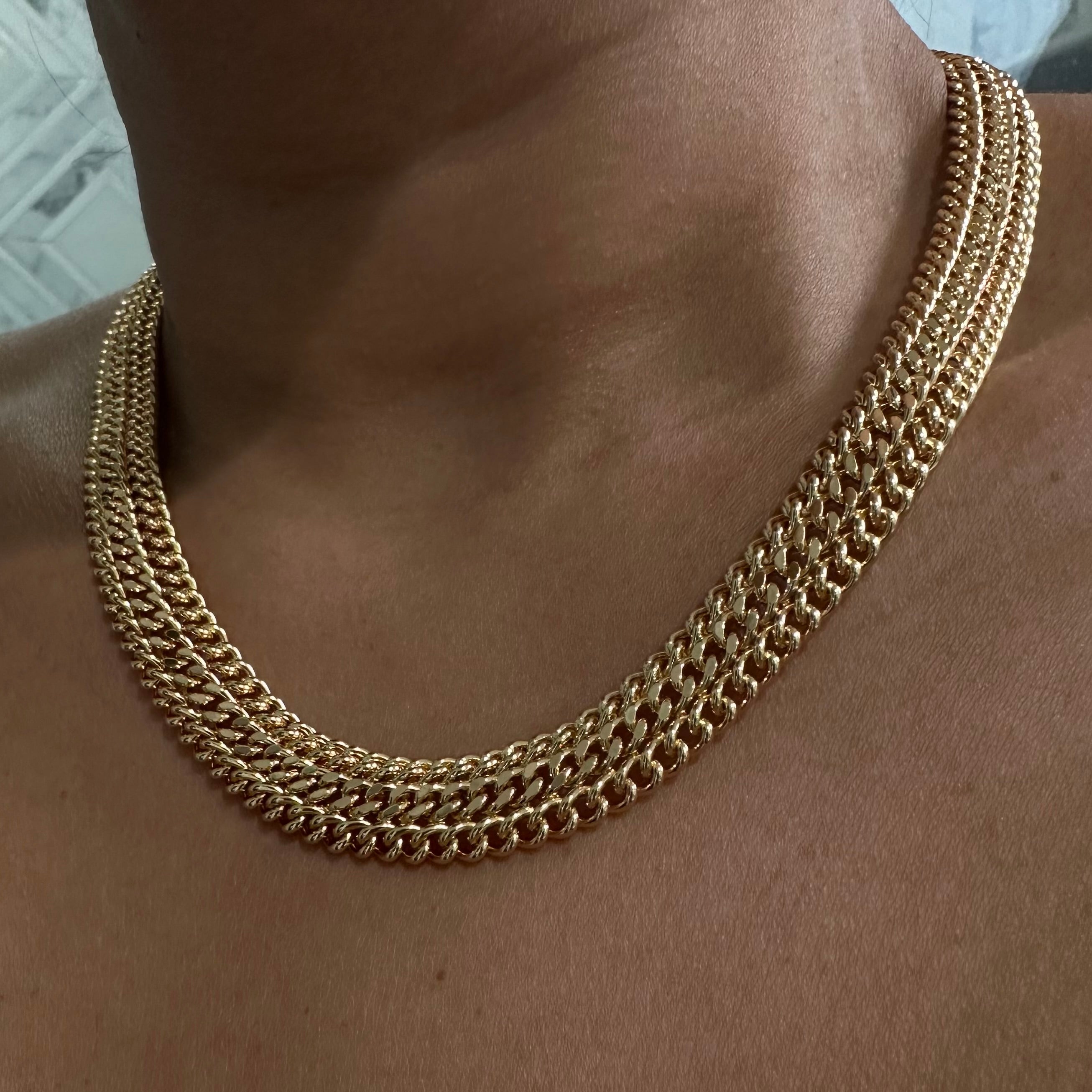 Multi Cuban Link Necklace and Bracelet Set