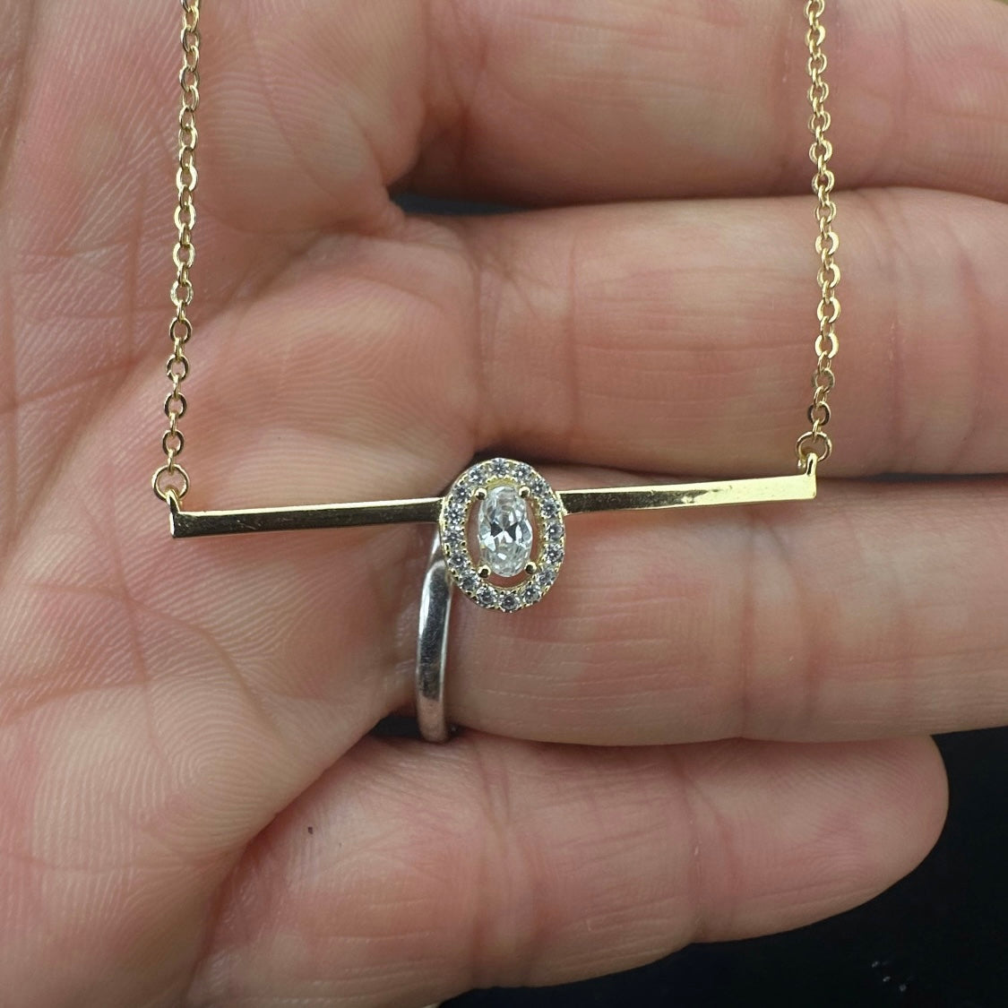 stud bar pendant neckalce