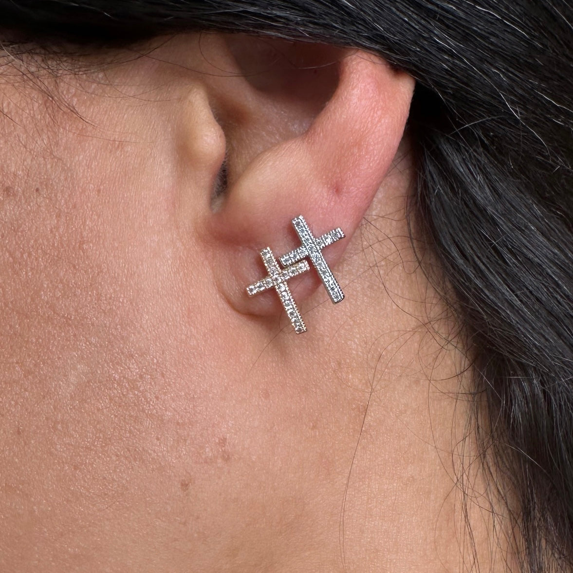 Dainty Cross Studs Earrings