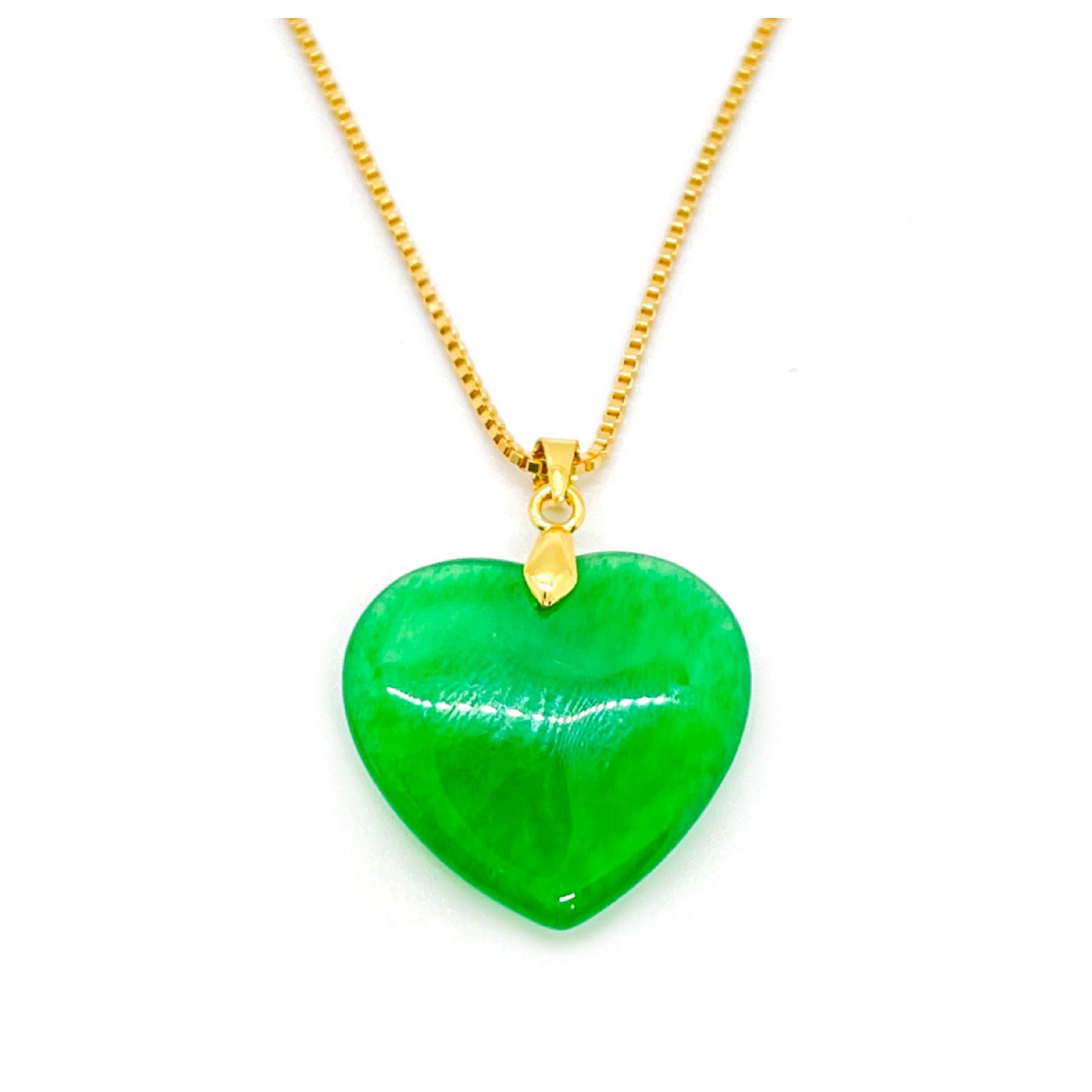 Small Solid Jade Heart Pendant
