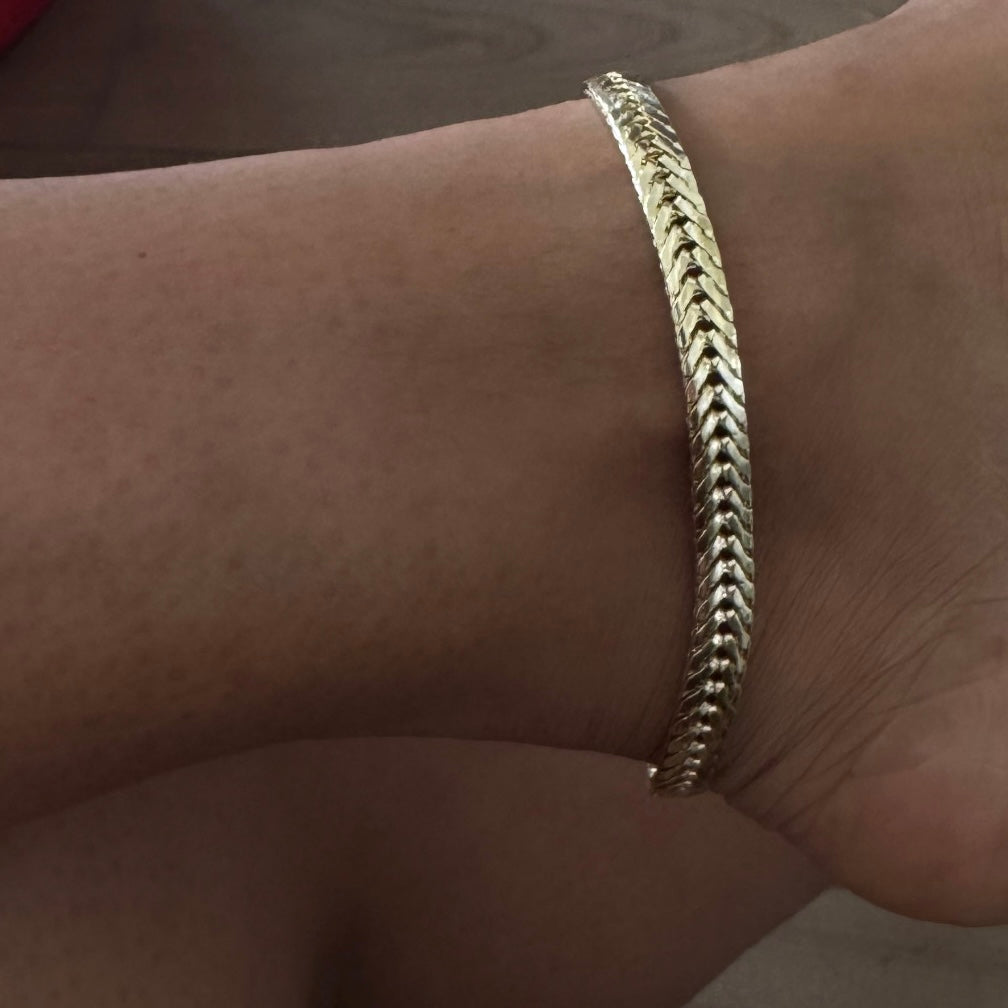 Multi Cuban braided anklet