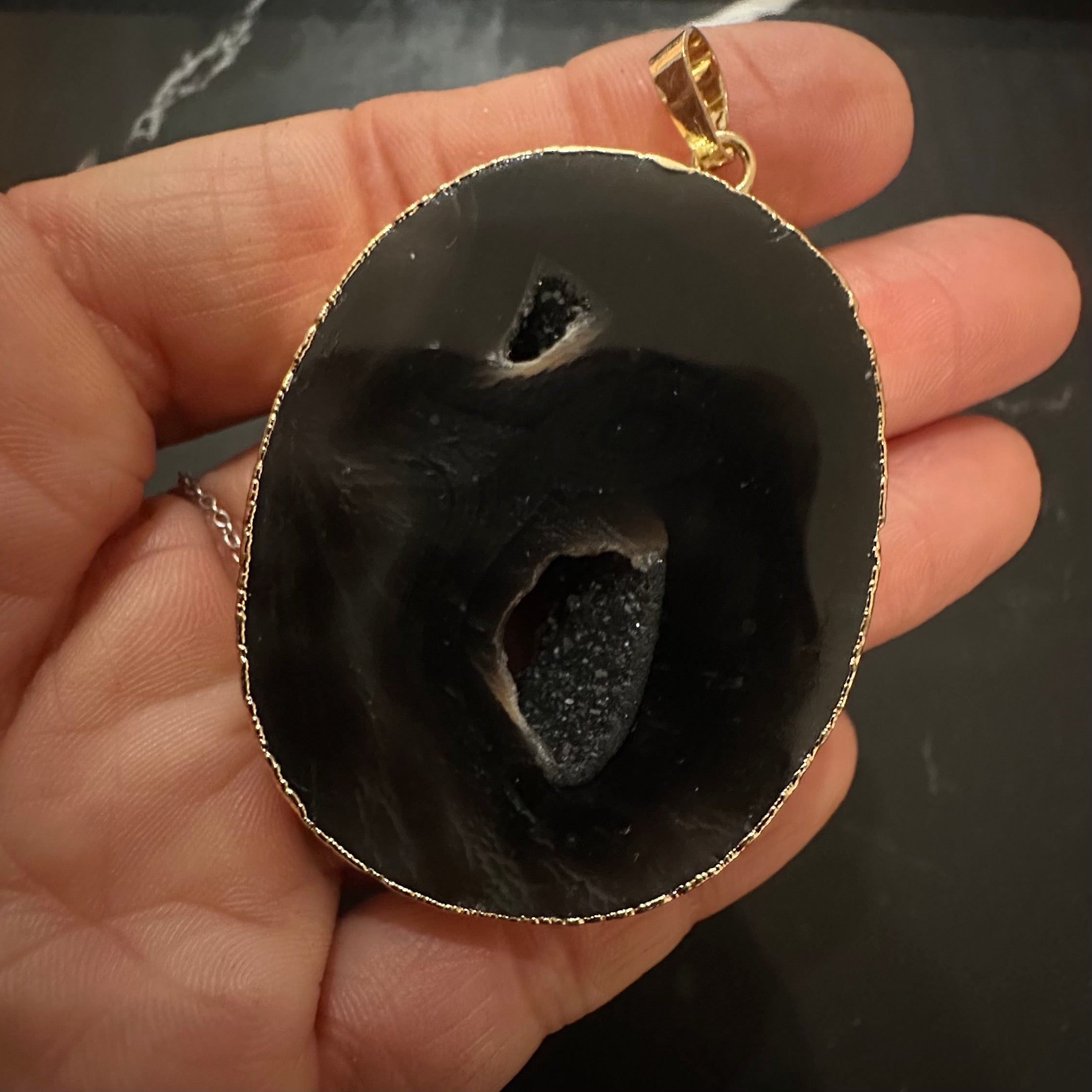 Black Opal Natural Stone Pendant