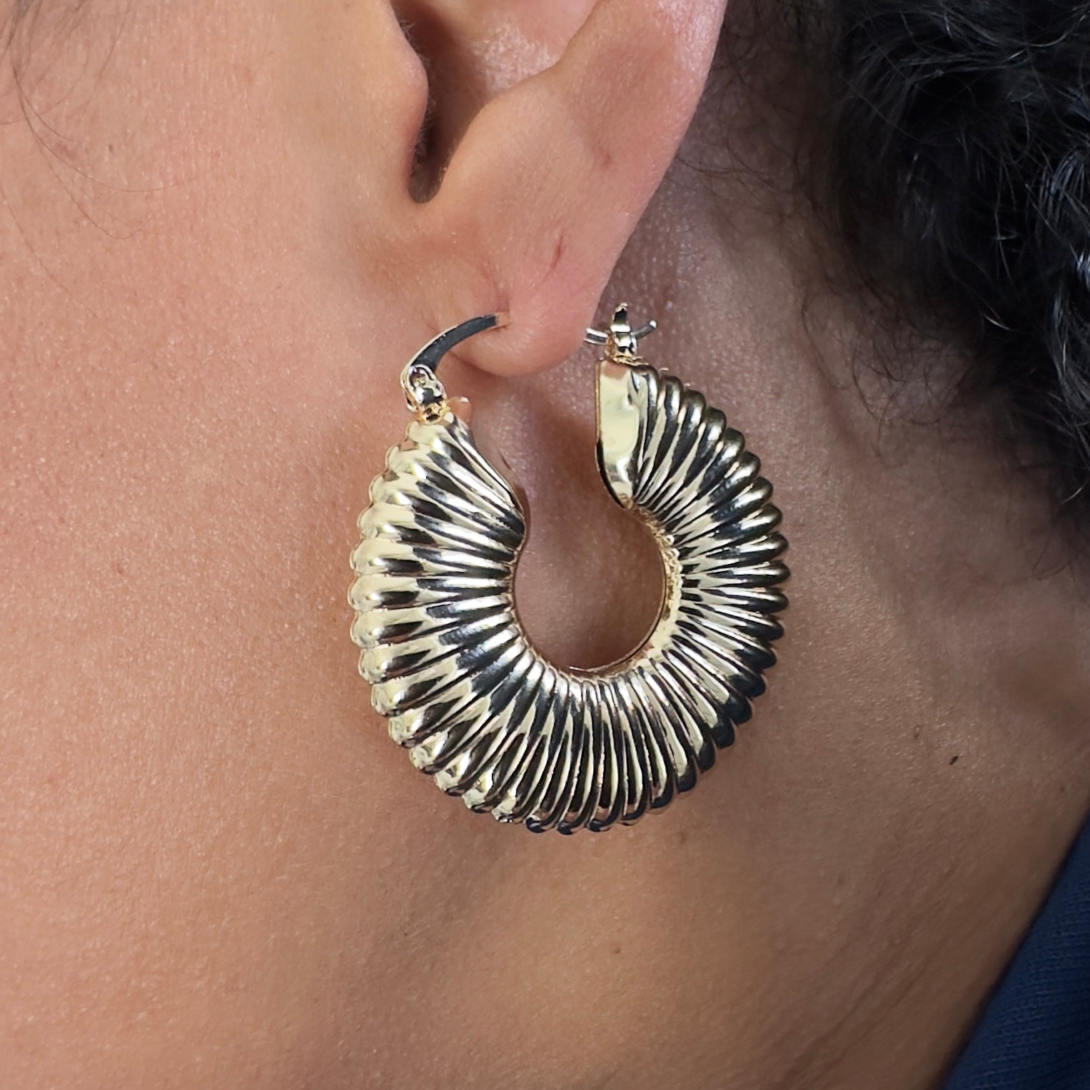 Golden Gilded Bamboo Hoops