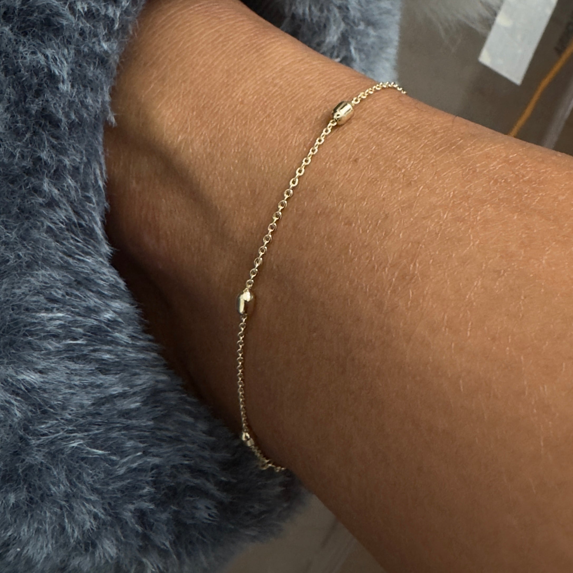 Dainty Ball Spacer Anklet