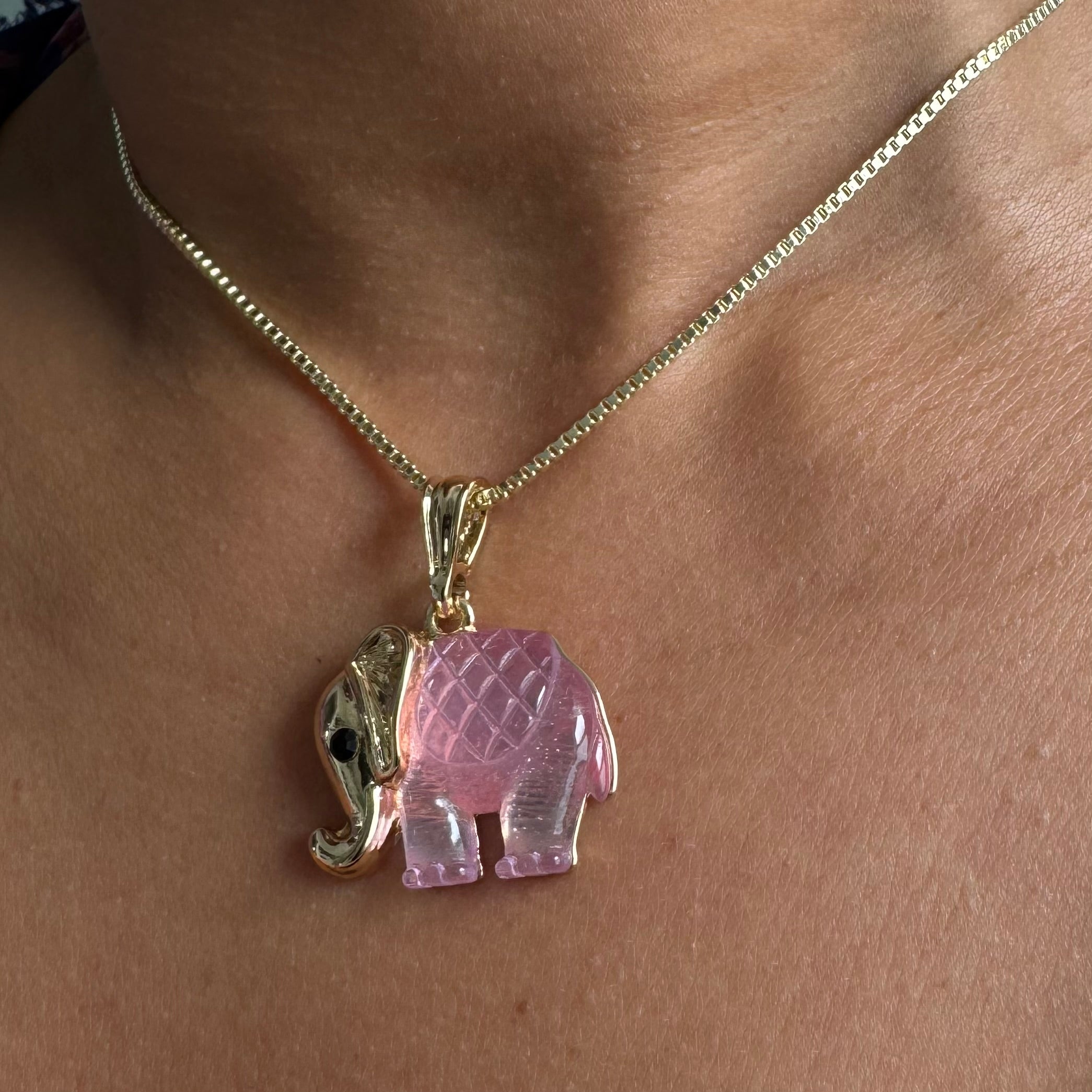 Pink Elephant Pendant