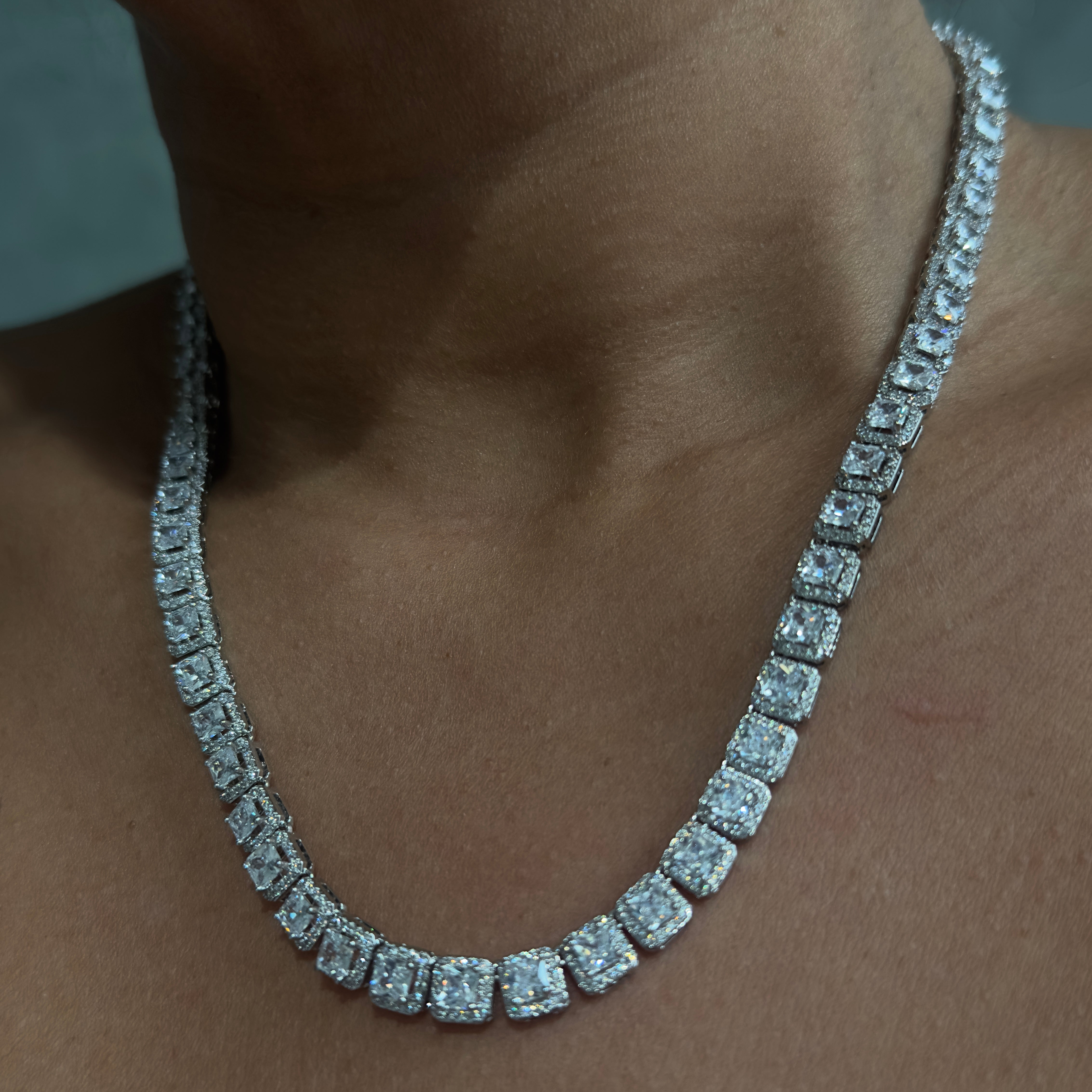 Square Tennis Necklace