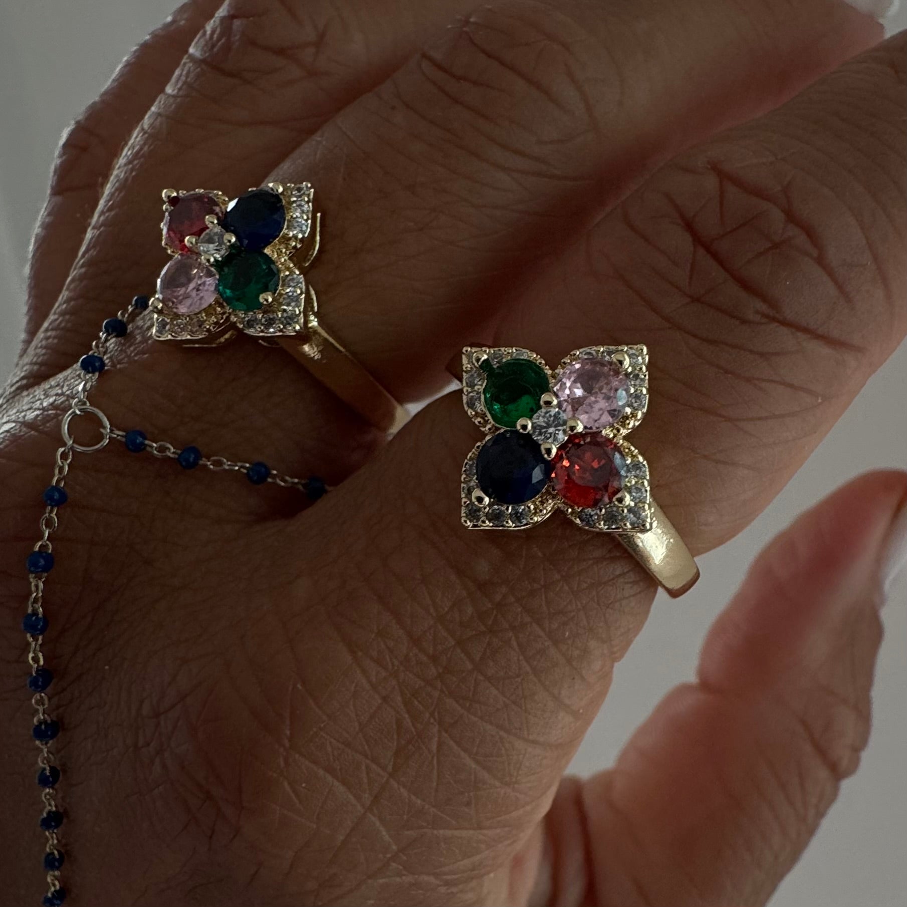 90s Multi Rose Ring