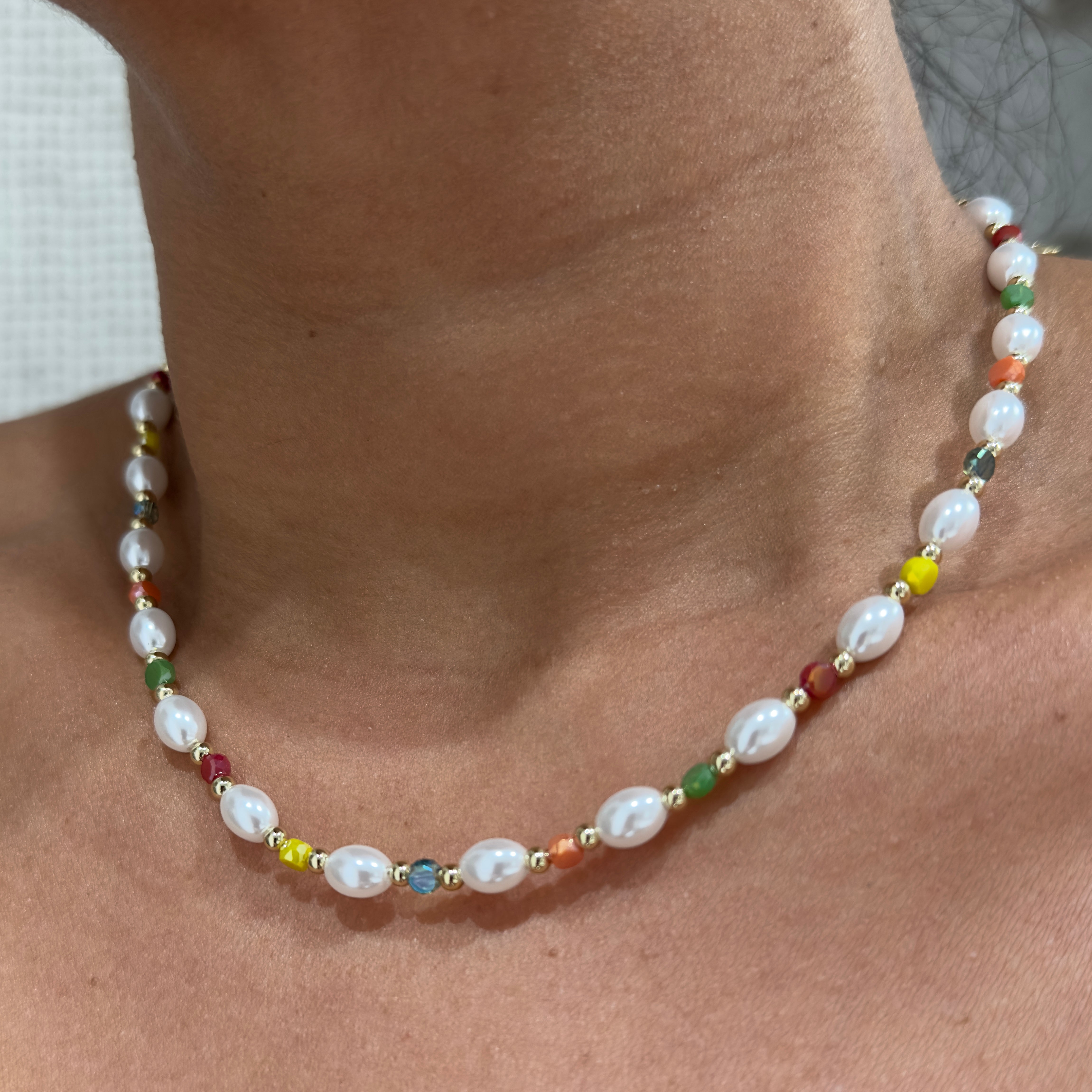 Pearls & Confetti Necklace Set