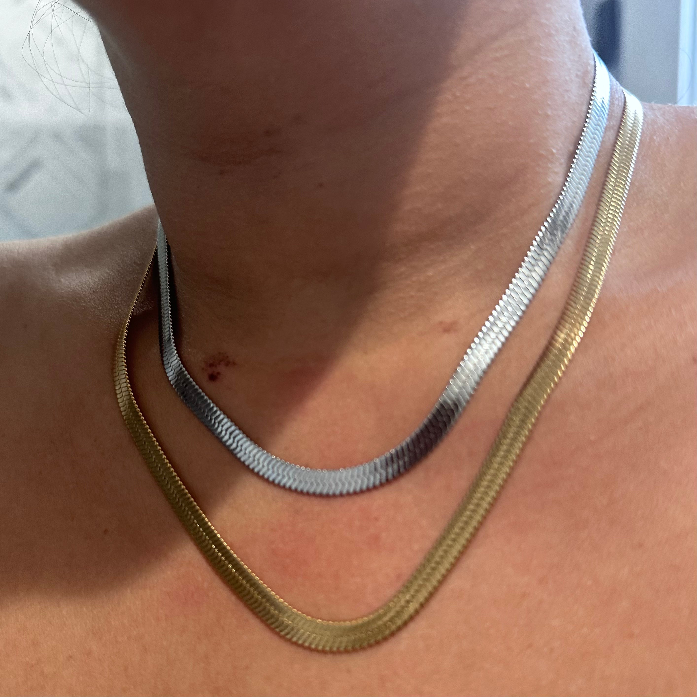 Stainless Herringbone Necklace
