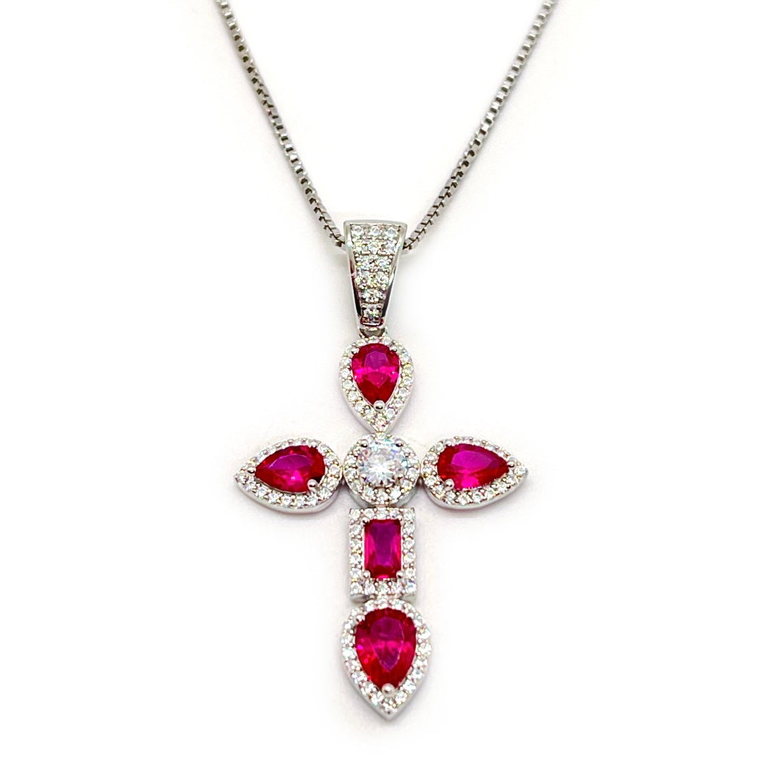 Ruby Enchanting Cross Necklace