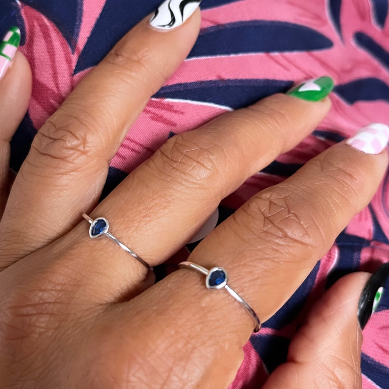 Dainty Micro Sapphire Stone Ring