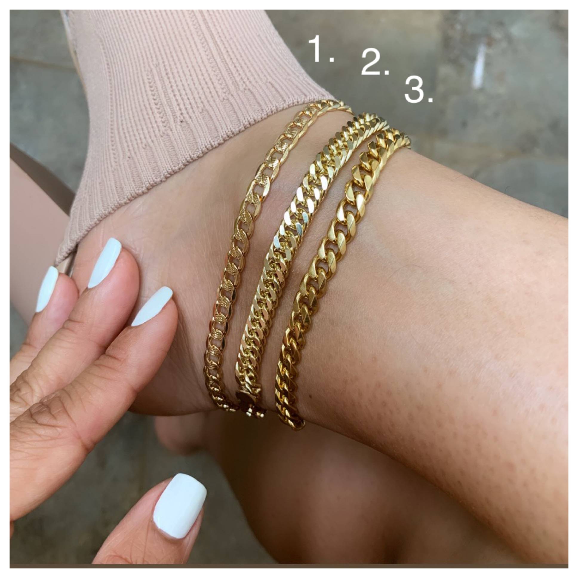 Cuban Style Anklets ( sold individually) Tarnish-Free