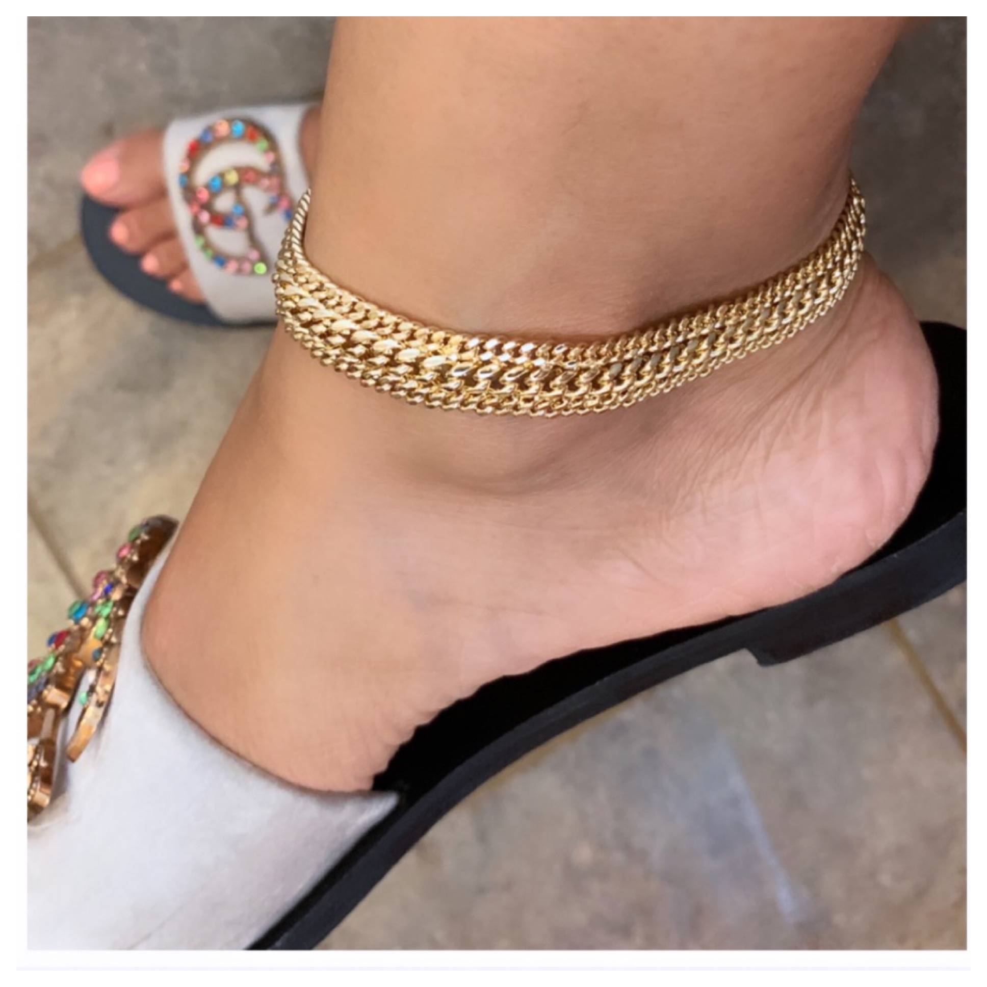Thick Triple Link Cuban Anklet 10” ( Tarnish-Free)