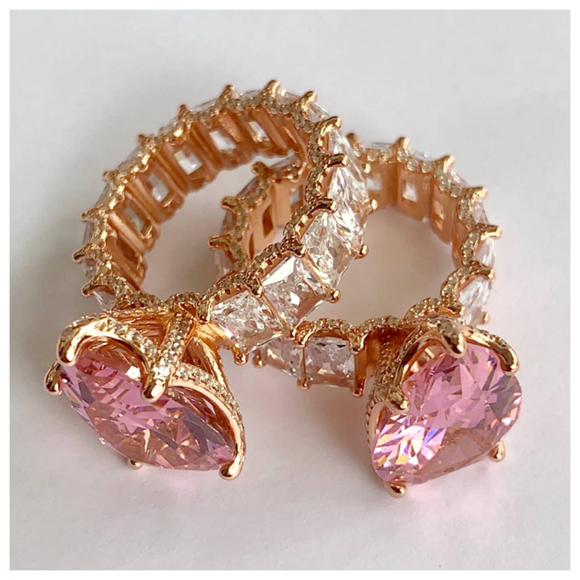 Pink GEM eternity ring ( sterling siver 925)