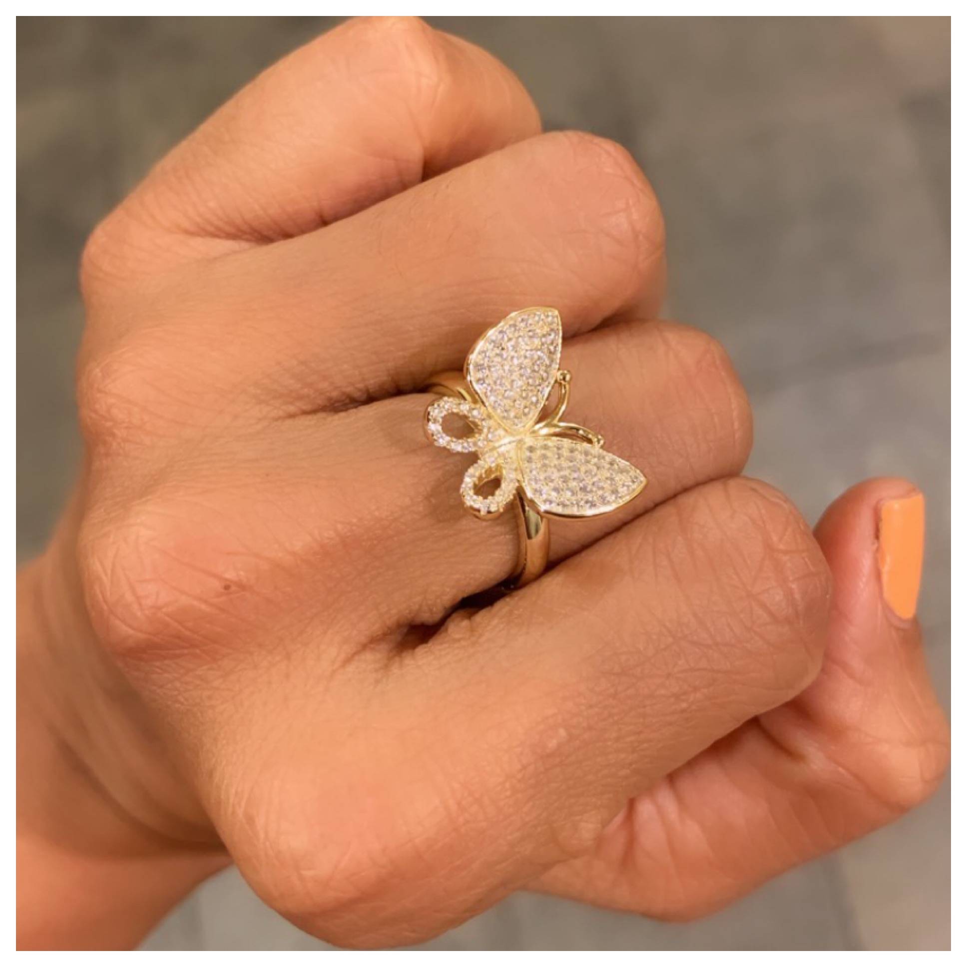 Lucky Single Butterfly Ring (Sterling Silver)