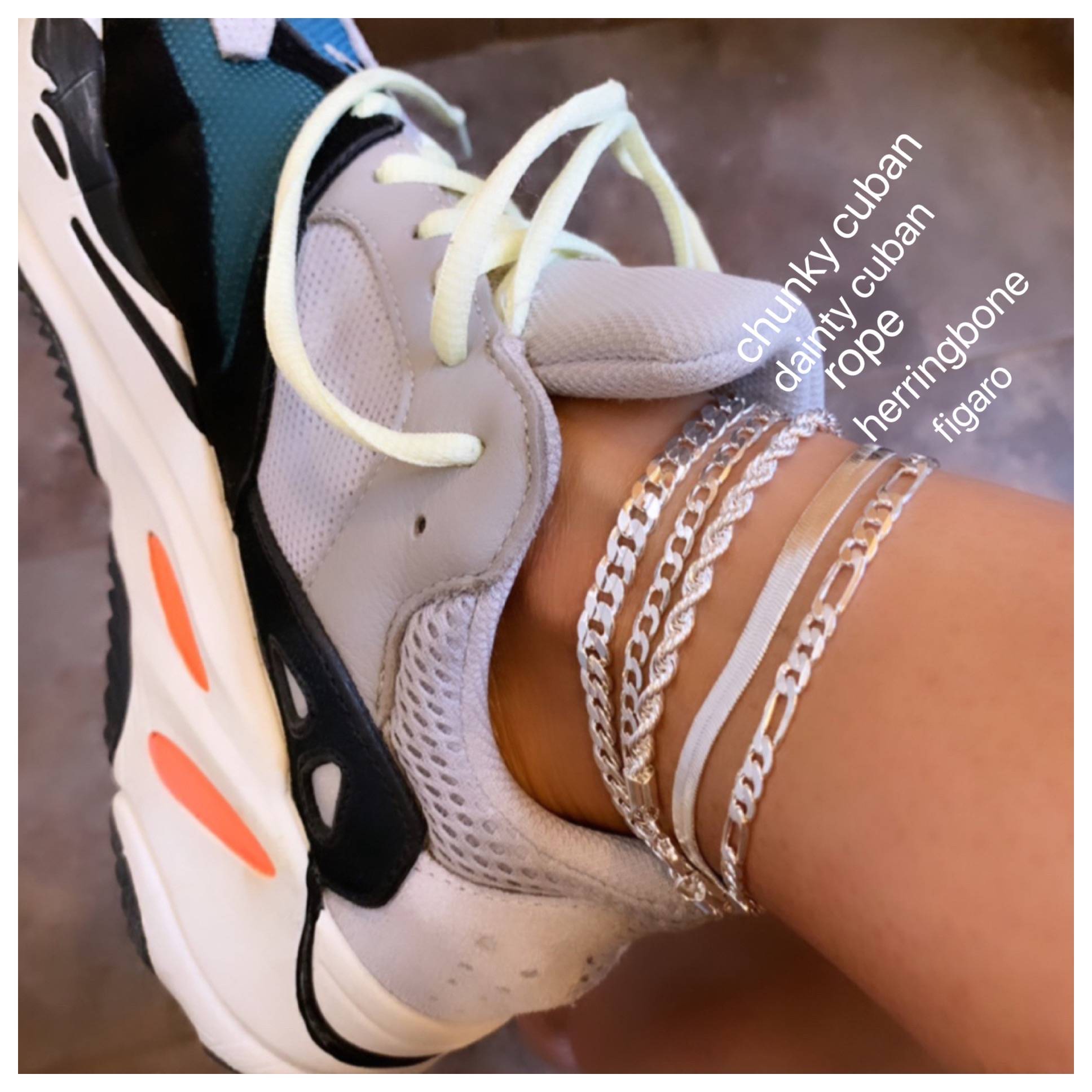 Silver Retro Anklets