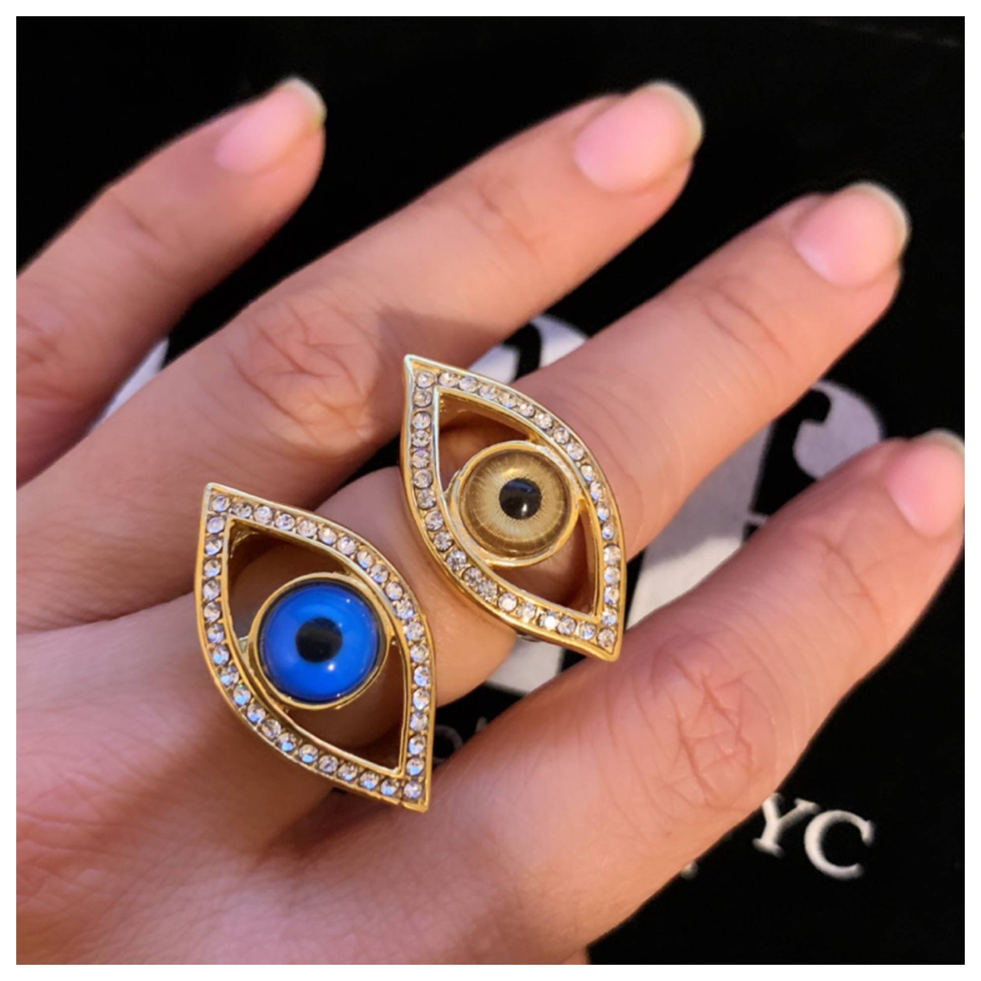 Oversized Eye Ring ( tarnish-Free)