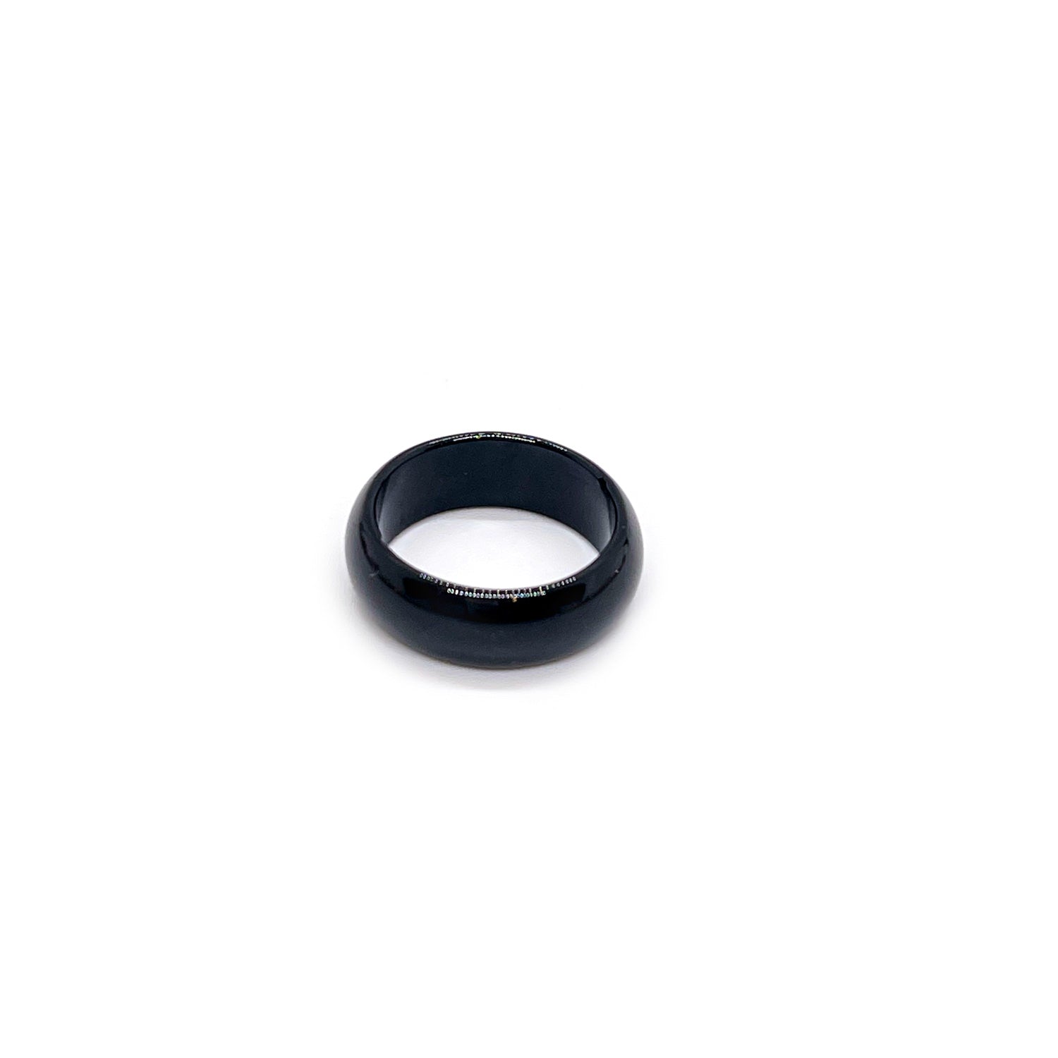 Black Opal Band Ring