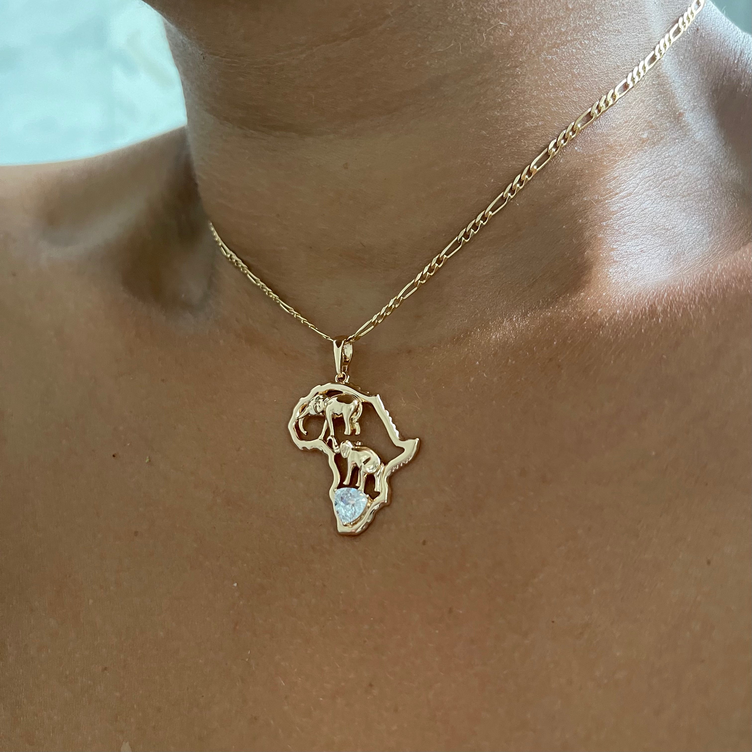 Serengeti Elephant Map Pendant