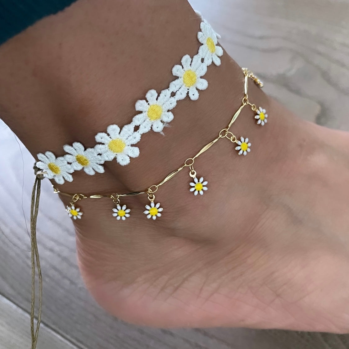 Sunflower Charm Anklet