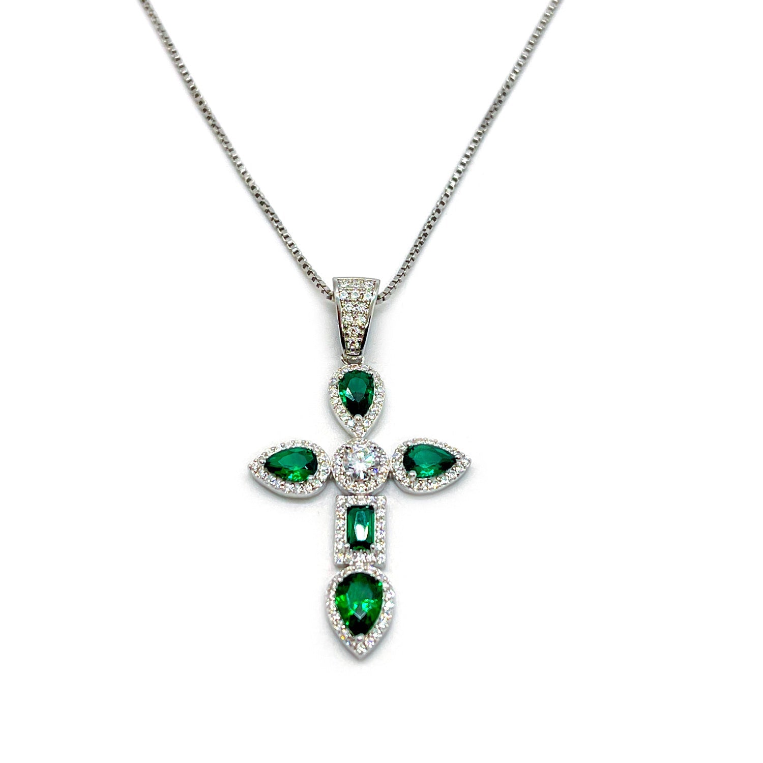 Emerald Enchanting cross necklace