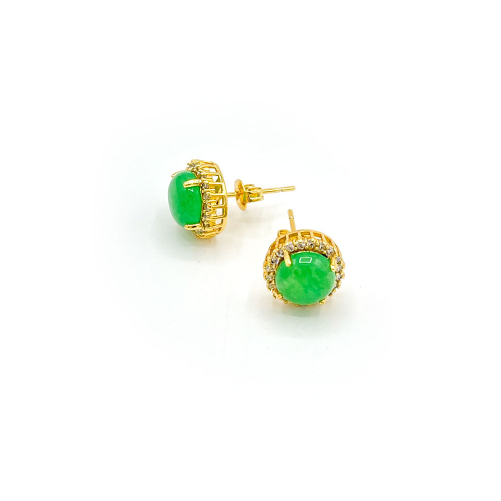Icy Round Jade Studs