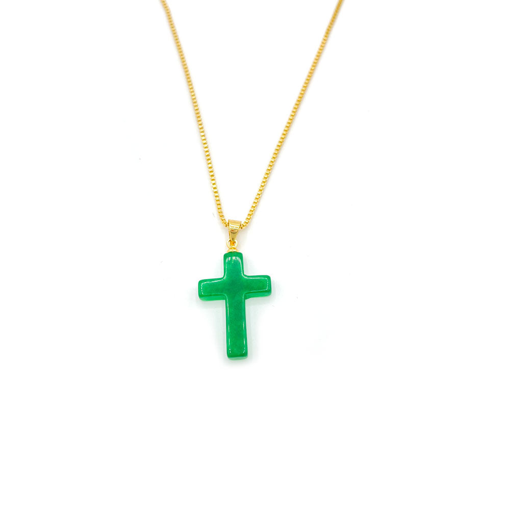 Jade Cross Pendant Necklace 1